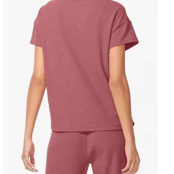 TOMMY JOHN Womens Waffle Knit Short Sleeve Tee Deco Rose Size SP NWT in pkg - Picture 3 of 5